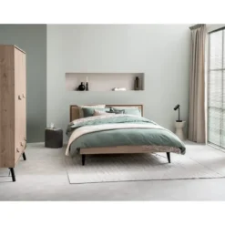 Bed Kansas - eikenkleur - 160x200 cm