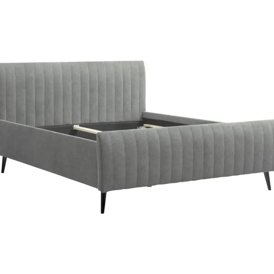 Bed Lieke - grijs/groen - 140x200 cm