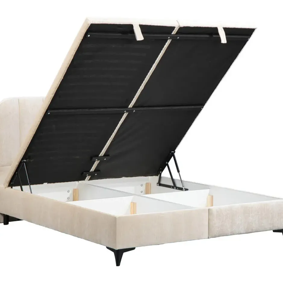 Bed Lizz met opbergruimte - ecru - 160x200 cm