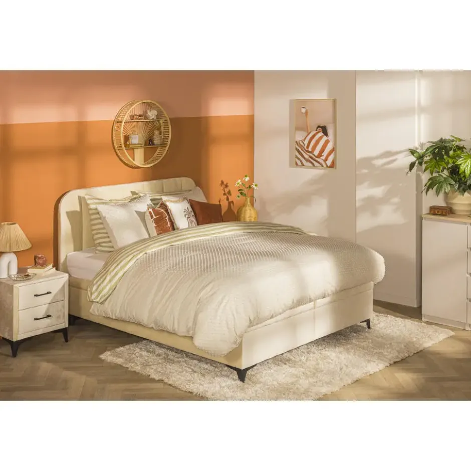 Bed Lizz met opbergruimte - ecru - 140x200 cm