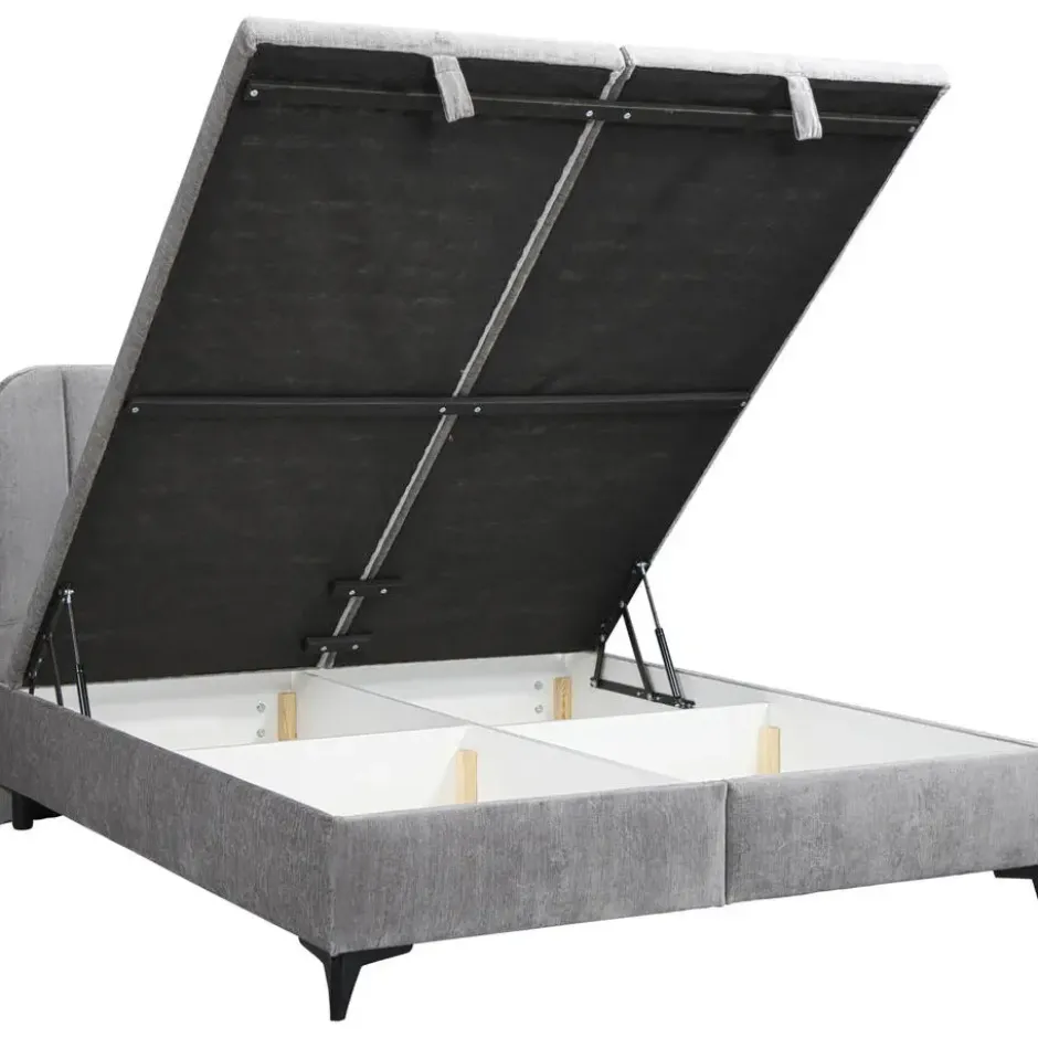 Bed Lizz met opbergruimte - grijs - 180x200 cm