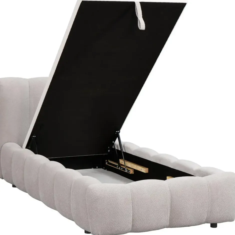 Bed Maudy met opbergruimte - lichtgrijs - 90x200 cm