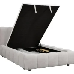 Bed Maudy met opbergruimte - lichtgrijs - 120x200 cm