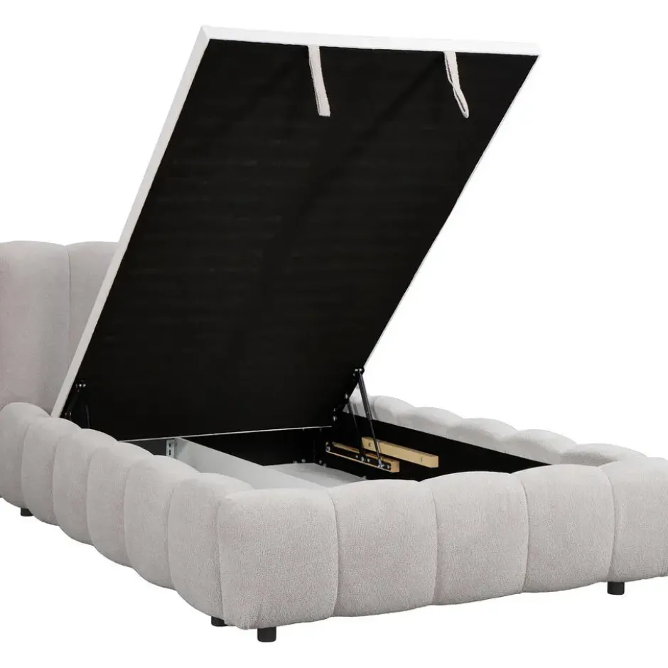 Bed Maudy met opbergruimte - lichtgrijs - 120x200 cm