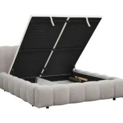 Bed Maudy met opbergruimte - lichtgrijs - 140x200 cm
