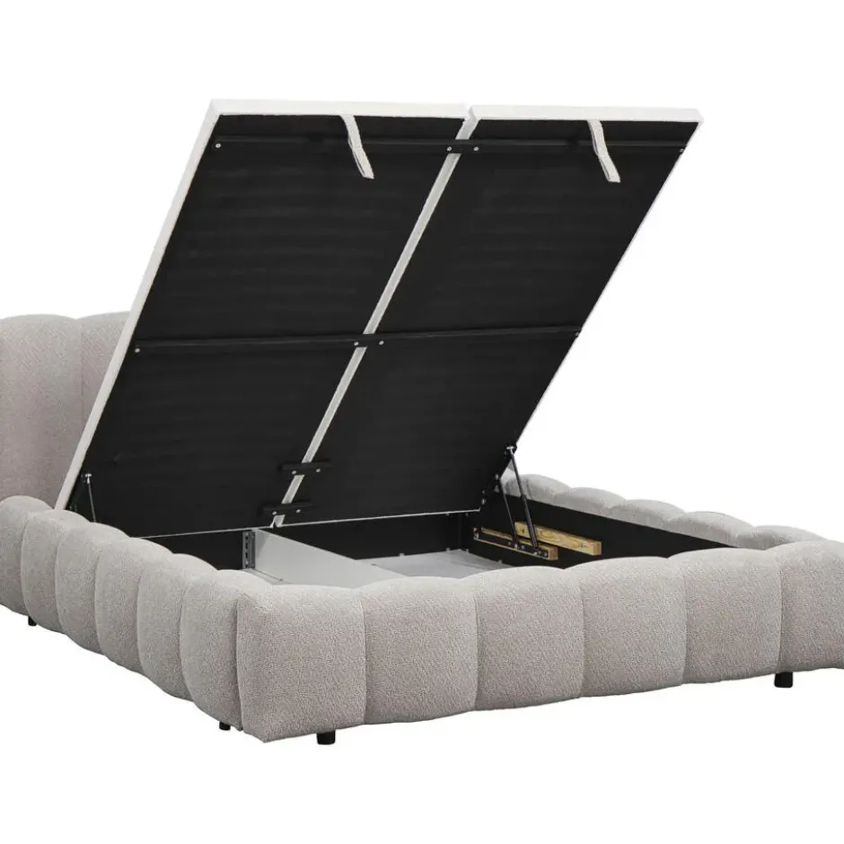 Bed Maudy met opbergruimte - lichtgrijs - 140x200 cm