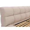 Bed met opbergruimte FORVIK - 2 plaatsen - Beige Stof