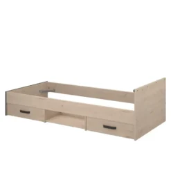 Bed Natan incl. lades - eiken/zwart - 90x200 cm