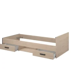 Bed Natan incl. lades - eiken/zwart - 90x200 cm