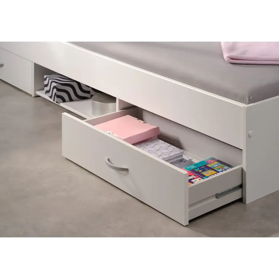 Bed Natan incl. lades - wit - 90x200 cm