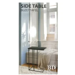 Bellatio Design Bijzettafel - zwart - metaal - 40 x 26 x 58 cm