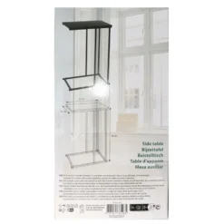Bellatio Design Bijzettafel - zwart - metaal - 40 x 26 x 58 cm