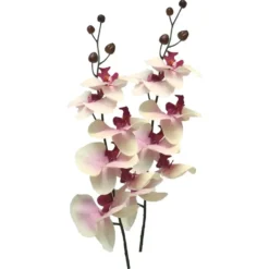Bellatio Design Kunstbloem Orchidee Milan - wit/roze - 78cm