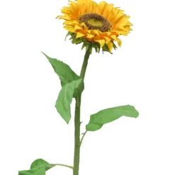 Bellatio Design Kunstbloem Zonnebloem - 77 cm - losse steel
