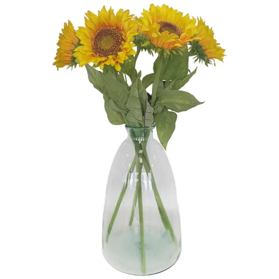 Bellatio Design Kunstbloem Zonnebloem - 77 cm - losse steel