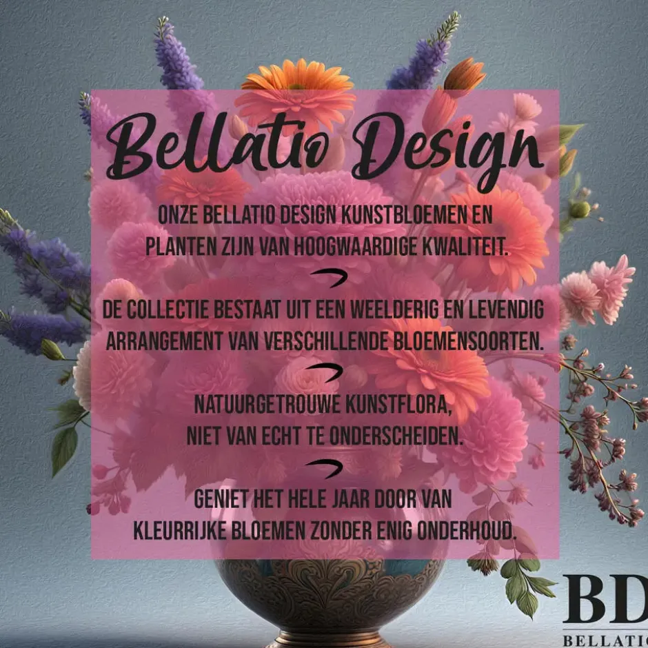 Bellatio Design Kunstbloem Zonnebloem - 77 cm - losse steel