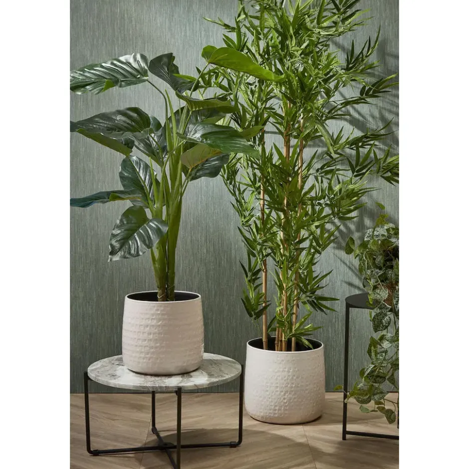 Bellatio Design Kunstplant Philodendron - groen - 100 cm - zwarte pot