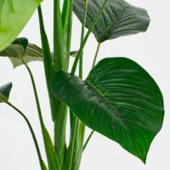 Bellatio Design Kunstplant Philodendron - groen - 100 cm - zwarte pot