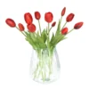 Bellatio Design Kunst tulpen boeket - 12x stuks - rood - 40 cm