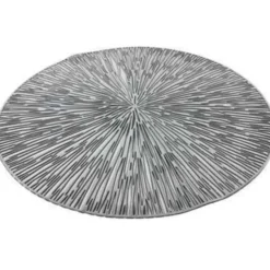 Bellatio design Placemats - 6 stuks - geponst - zilverkleurig - 38 cm