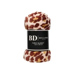 Bellatio design Plaid - fleece deken - panter print - 120 x 160cm