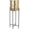 Bellatio design Plantenpot - standaard - zwart en goudkleurig - 15 cm