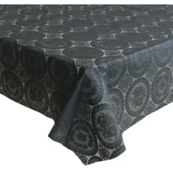 Bellatio design Tafelzeil - antraciet - patroon - 140 x 220 cm