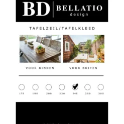 Bellatio Design Tafelzeil - donkergrijs natuur motief - 140x245cm