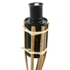 Bellatio design Tuinfakkels - 2x - bamboe - 60 cm - navulbaar