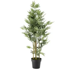 Bellatio Flowers & Plants Kunstplant - bamboe - 125 cm - groen