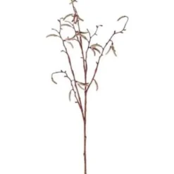 Bellatio flowers & plants Kunsttak - berkenkatjestak - wit - 66 cm