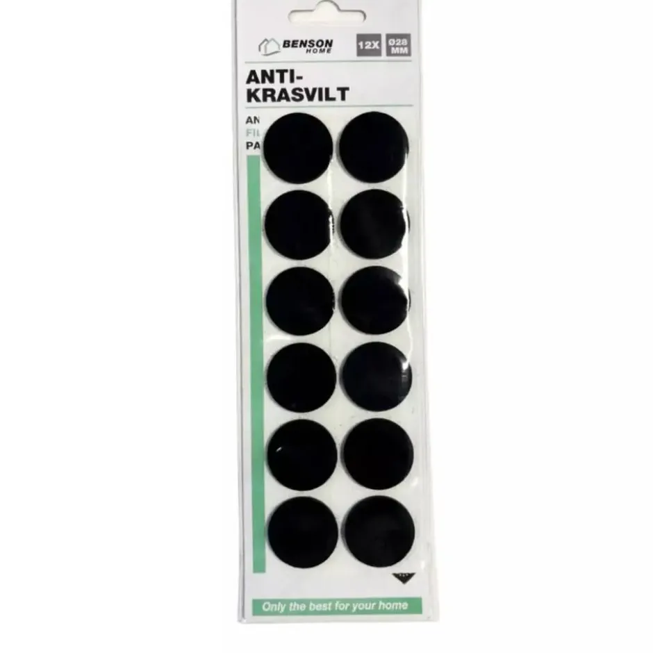Benson Antikrasvilt - zelfklevend - 12x - 2.8 cm - zwart