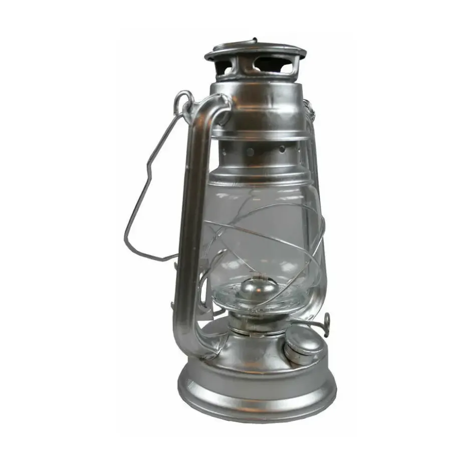 Benson Stormlantaarn - zilver - op brandstof - 8 x 25 cm - retro