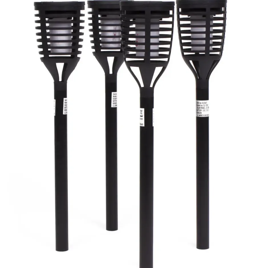 Benson Tuinfakkels - 4x stuks - solar - vlameffect - 41 cm