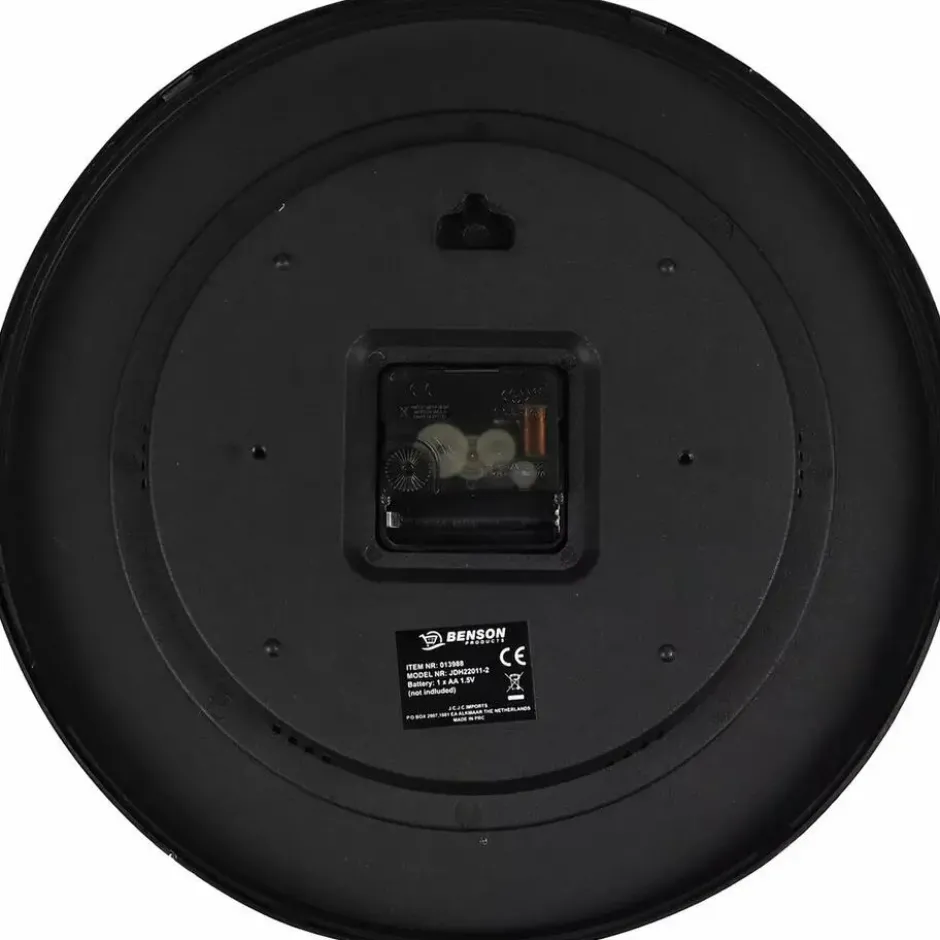 Benson Wandklok - zwart - D30 cm - modern design - stijlvol