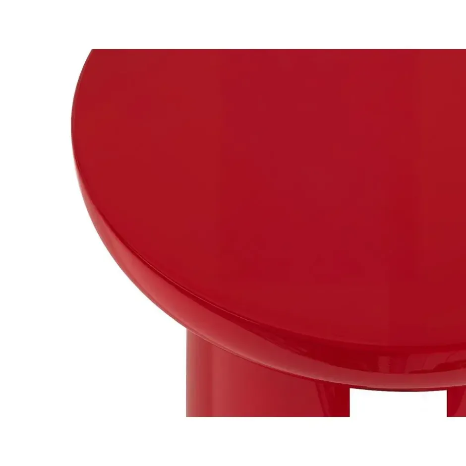 Bijzettafel DERLALI - 50 cmx50 cm - Rood Hout paneel