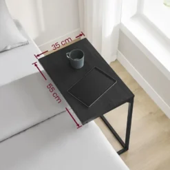 Bijzettafel - Koffietafel - 55x35x66cm - Metaal & Spaanplaat - Zwart