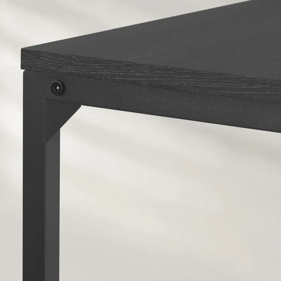 Bijzettafel - Koffietafel - 55x35x66cm - Metaal & Spaanplaat - Zwart
