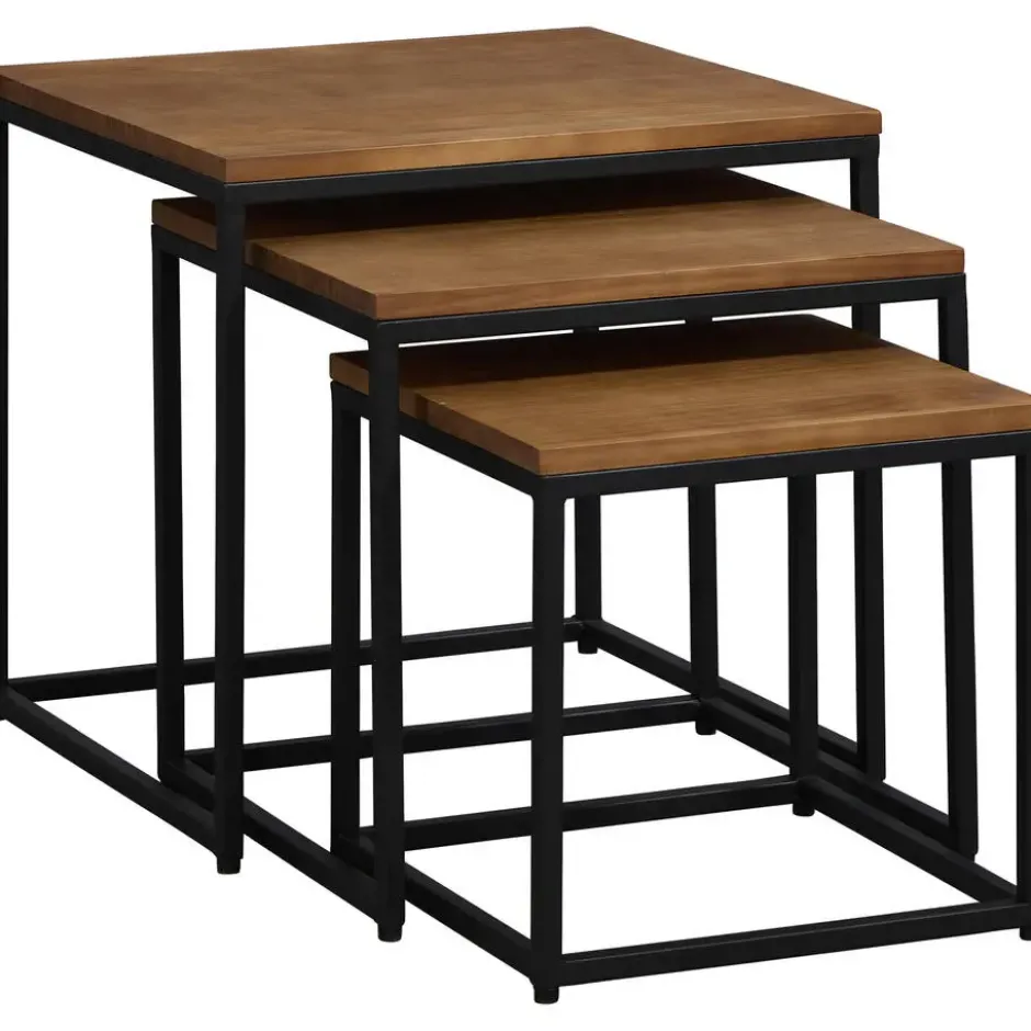 Bijzettafel Luuk - mangohout - set van 3