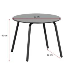 Bijzettafel Montreal - antraciet/metaal - Ø50 cm