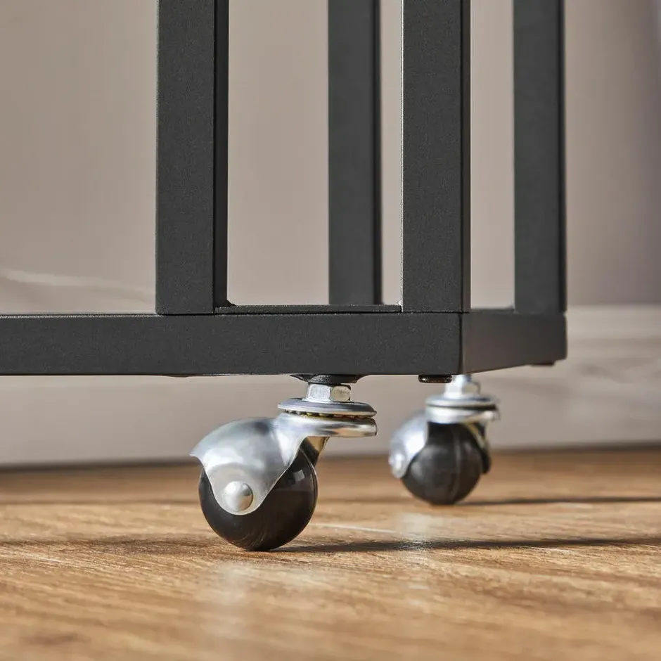 Bijzettafel op Wieltjes - Rollend Tafeltje - Lichte eik kleur
