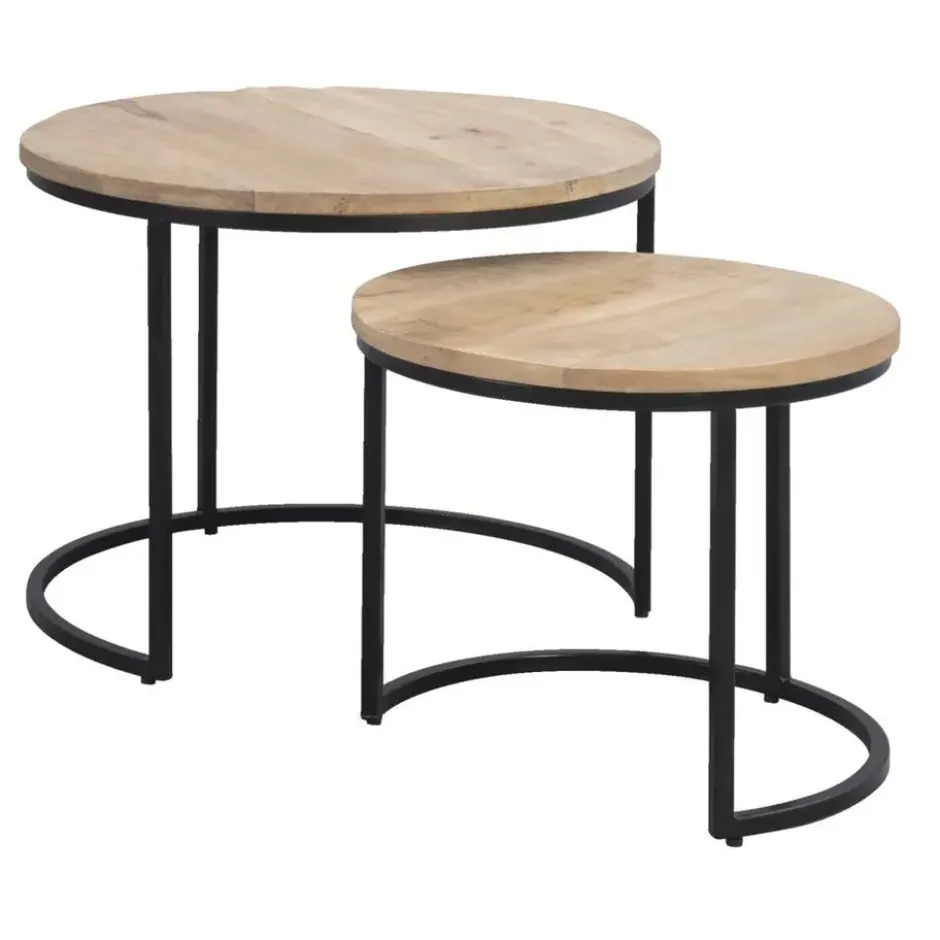 Bijzettafels Mink - mangohout - set van 2
