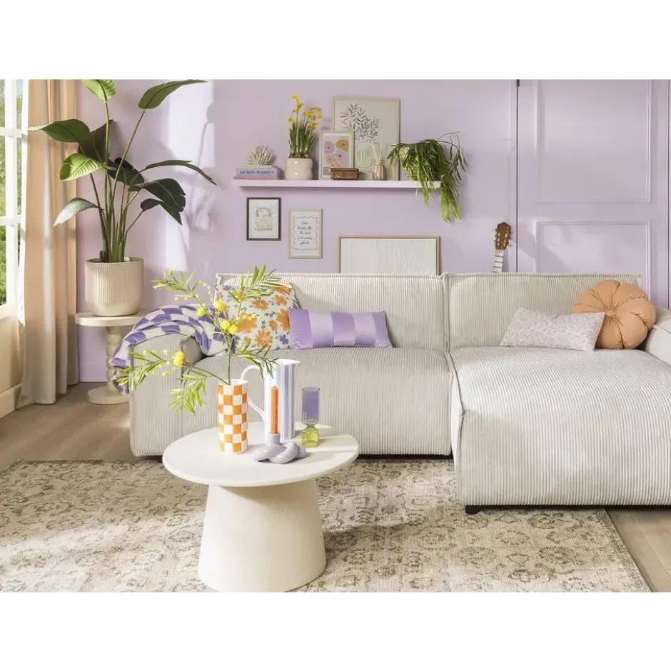 Bijzettafel Thibaut - beige - 38xØ60 cm