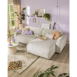 Bijzettafel Thibaut - beige - 38xØ60 cm