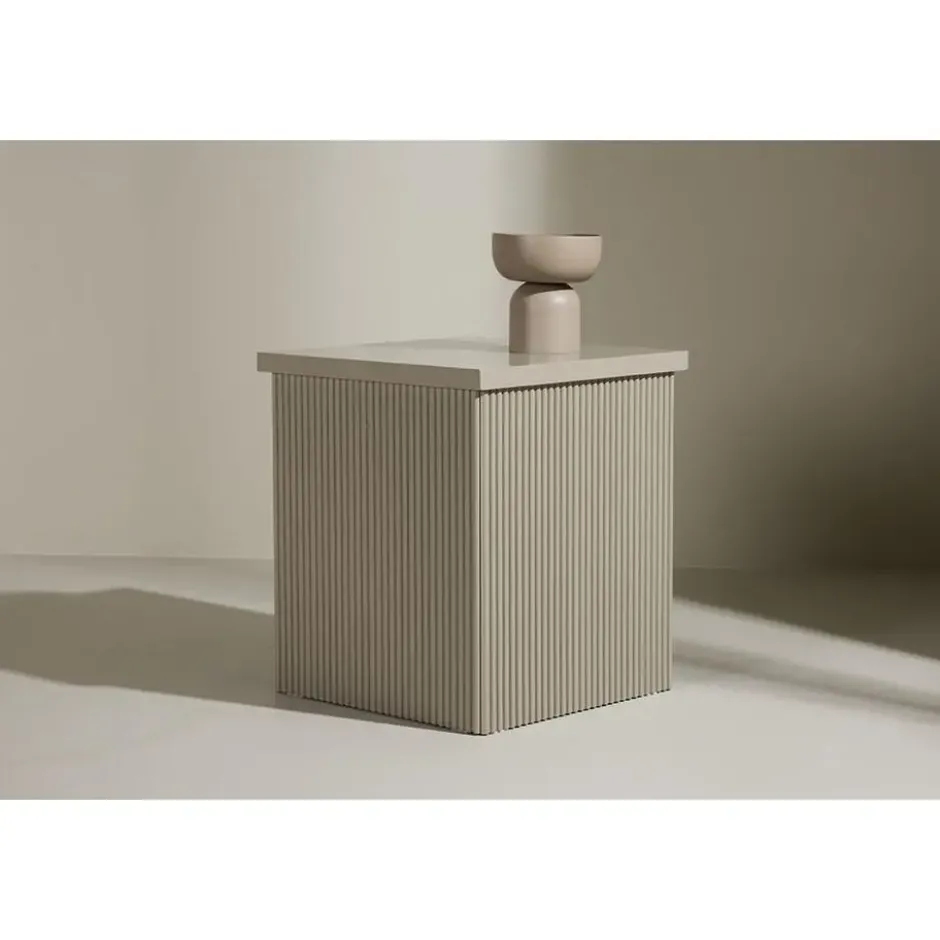 Bijzettafel Vierkant - Beige MDF - 40x40x45cm - Lenox
