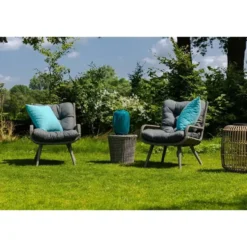 Bistroset 2 personen Wicker Grijs Garden Collections Dover