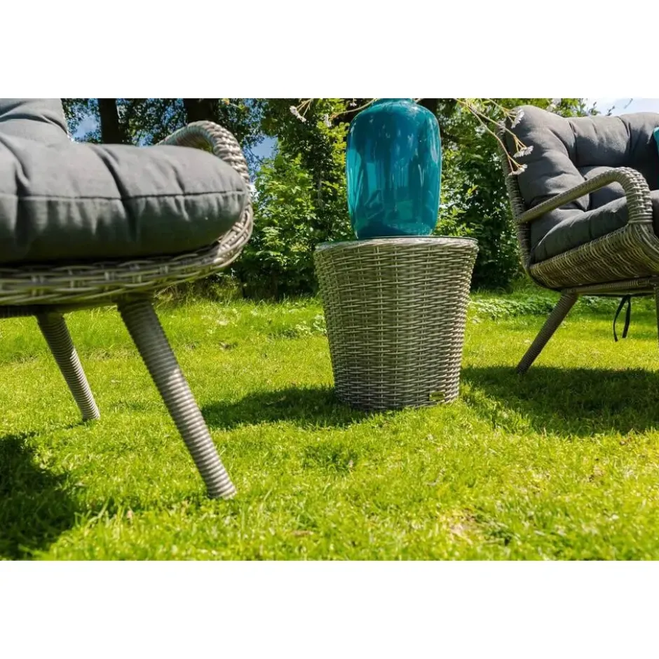 Bistroset 2 personen Wicker Grijs Garden Collections Dover