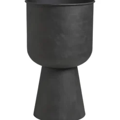 Bloempot Miro - zwart - metaal - 55xØ32 cm