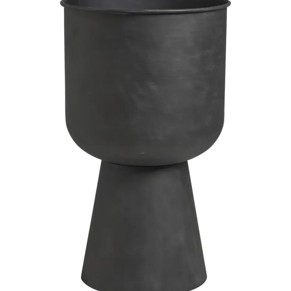 Bloempot Miro - zwart - metaal - 55xØ32 cm