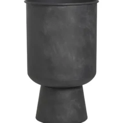 Bloempot Miro - zwart - metaal - 43xØ26,5 cm